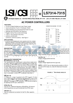 7314 datasheet - AC POWER CONTROLLERS