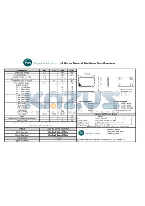 AEL4311BI datasheet - 43-Series General Oscillator Specifications