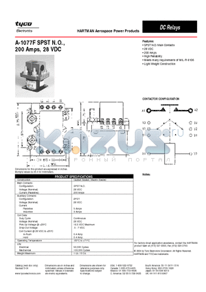 A-1077F datasheet - DC Relays