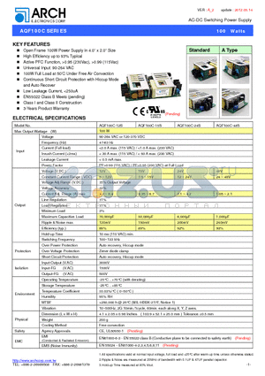 AQF100C-12S datasheet - AC-DC Switching Power Supply