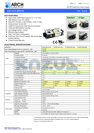 AQF100O-15S datasheet - AC-DC Switching Power Supply