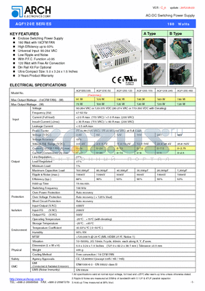 AQF120E-12S datasheet - AC-DC Switching Power Supply