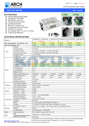 AQF120E-48S datasheet - AC-DC Switching Power Supply