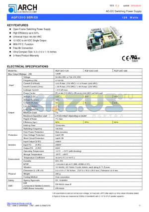 AQF120O-12S datasheet - AC-DC Switching Power Supply