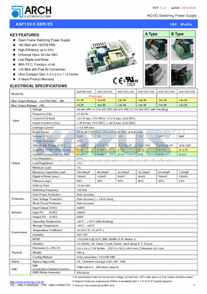 AQF120O-180W datasheet - AC-DC Switching Power Supply