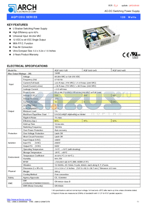 AQF120U_12 datasheet - AC-DC Switching Power Supply