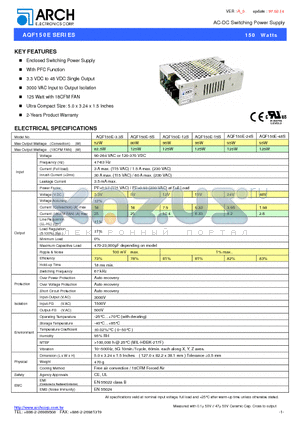 AQF150E-3.3S datasheet - AC-DC Switching Power Supply