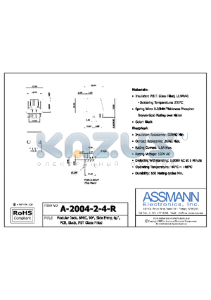 A-2004-2-4-R datasheet - MODULAR JACK, 8P8C