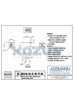 A-2014-0-4-N-T-R datasheet - PCB JACK, 6P4C