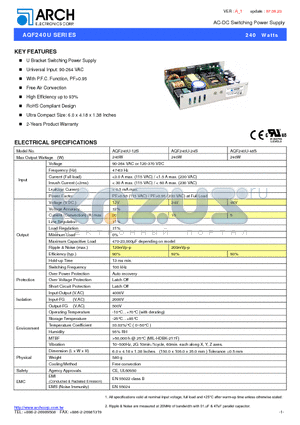 AQF240U-24S datasheet - AC-DC Switching Power Supply