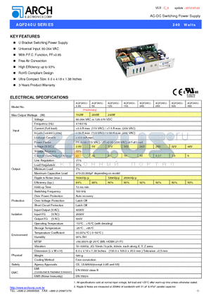 AQF240U-3.8S datasheet - AC-DC Switching Power Supply
