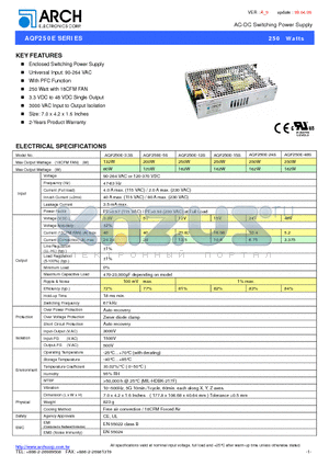 AQF250E datasheet - AC-DC Switching Power Supply