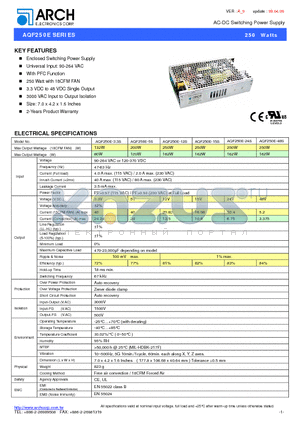 AQF250E-12S datasheet - AC-DC Switching Power Supply