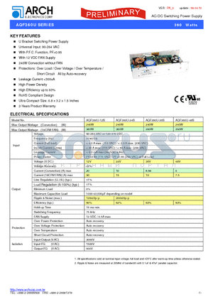 AQF360U-12S datasheet - AC-DC Switching Power Supply