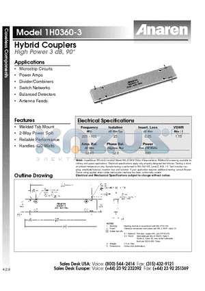 1H0360-3 datasheet - Hybrid Couplers