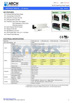 AQFC480E-48S datasheet - AC-DC Switching Power Supply