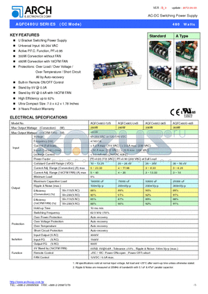 AQFC480U-12S datasheet - AC-DC Switching Power Supply
