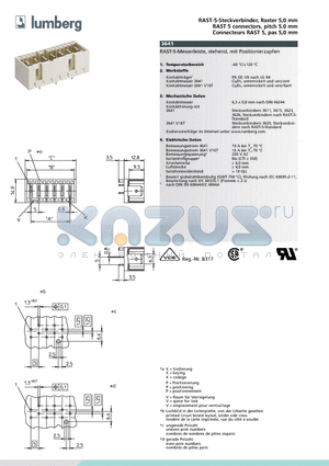 364110 datasheet - RAST-5-Steckverbinder, Raster 5,0 mm