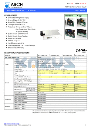 AQFV480F datasheet - AC-DC Switching Power Supply