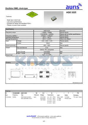 AQO3225 datasheet - Oscillator SMD, clock-type