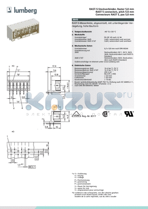 364503 datasheet - RAST-5-Steckverbinder, Raster 5,0 mm