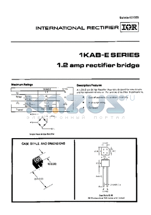 1KAB-E datasheet - 1.2 amp rectifier bridge