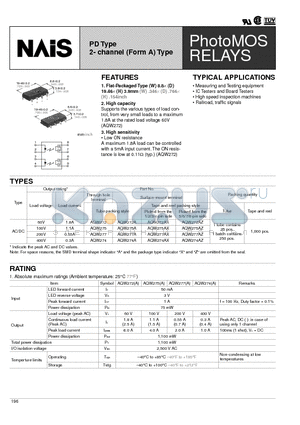 AQW272AX datasheet - PhotoMOS RELAYS