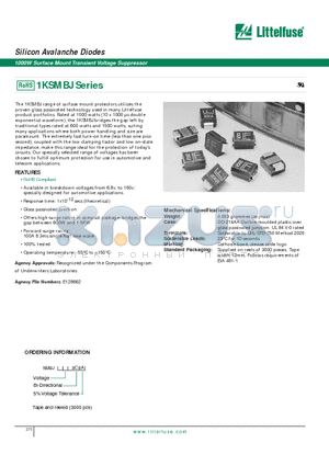 1KSMBJ11A datasheet - Silicon Avalanche Diodes - 1000W Surface Mount Transient Voltage Suppressor