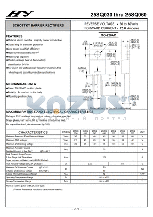 25SQ050 datasheet - SCHOTTKY BARRIER RECTIFIERS