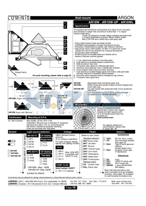 AR10W datasheet - Wall mount