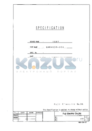 1MBH05D-060 datasheet - Ratings and characteristics of Fuji IGBT