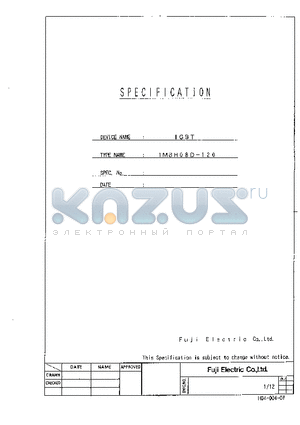 1MBH08D-120 datasheet - Ratings and characteristics of Fuji IGBT