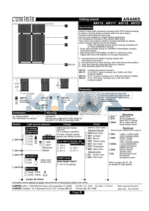 AR119 datasheet - Ceiling mount