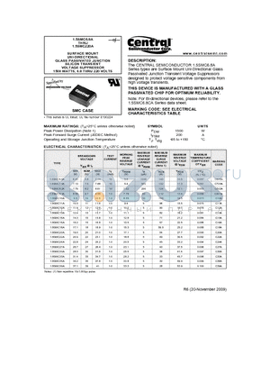 1.5SMC100A datasheet - SURFACE MOUNT UNI-DIRECTIONAL GLASS PASSIVATED JUNCTION SILICON TRANSIENT VOLTAGE SUPPRESSOR 1500 WATTS
