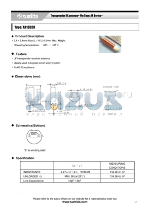 AR13D28 datasheet - Transponder RX antenna