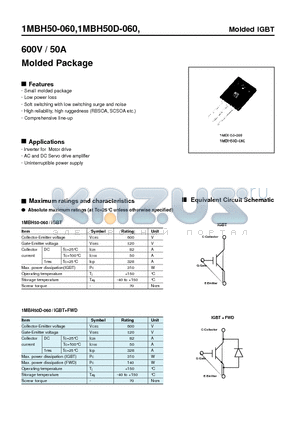 1MBH50D-060 datasheet - 600V / 50A Molded Package