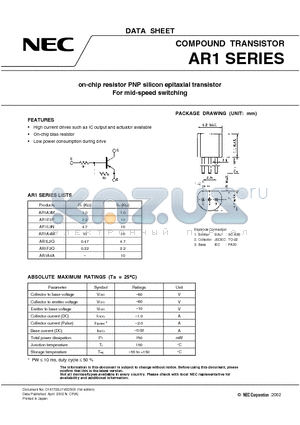 AR1F2Q datasheet - on-chip resistor PNP silicon epitaxial transistor