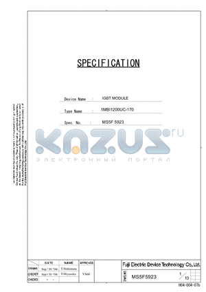 1MBI1200UC-170 datasheet - IGBT MODULE