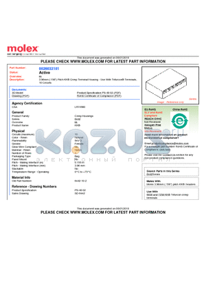 26-03-3101 datasheet - 3.96mm (.156