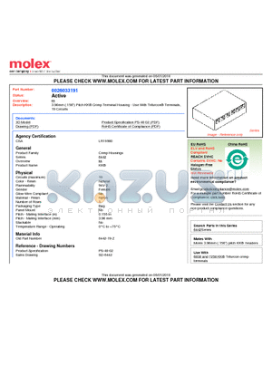 26-03-3191 datasheet - 3.96mm (.156