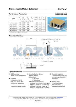 1MC04-008-05/1 datasheet - Thermoelectric Module