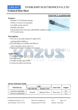 7343/Y5C2-AQTBX datasheet - Specially designed for applications