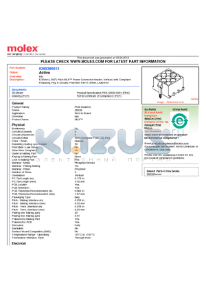 36538-0013 datasheet - 6.35mm (.250