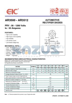 AR3506 datasheet - AUTOMOTIVE RECTIFIER DIODES