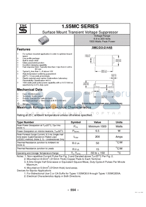 1.5SMC13C datasheet - Surface Mount Transient Voltage Suppressor