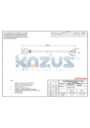 366044-D01 datasheet - POWER CORD