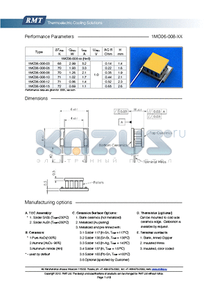 1MC06-008-15 datasheet - Blank ceramics (not metallized) Metallized (Au plating) Blank, tinned Copper