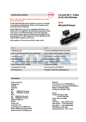 36638-0004 datasheet - CMC Hybrid PCB Header