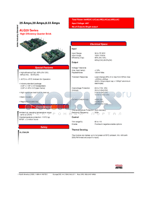 AEQ25G48N datasheet - 25 Amps,20 Amps,8.33 Amps