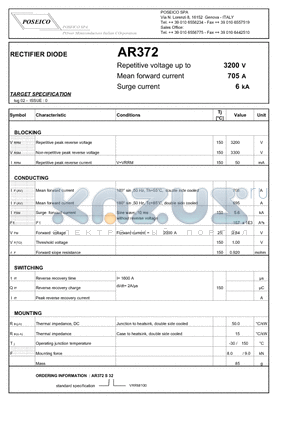 AR372S32 datasheet - RECTIFIER DIODE